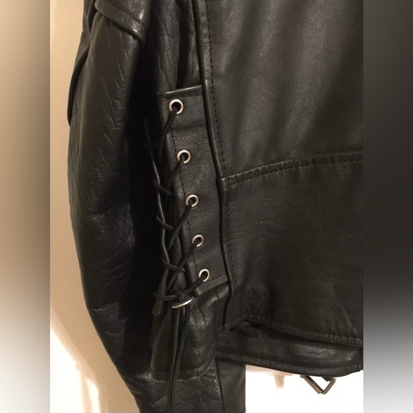 VINTAGE LEATHER JACKET STAR USA BIKER-STYLE - Picture 11 of 11